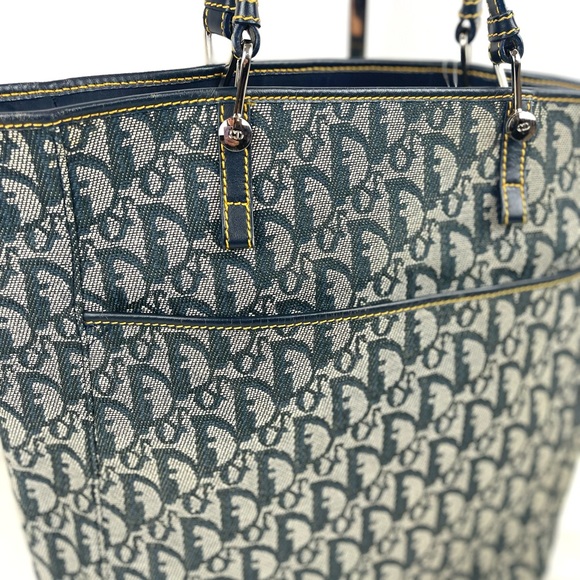 CHRISTIAN DIOR Oblique Canvas Tote Navy - Picture 7 of 15